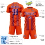 Custom Sublimation Uniform Lines Orange Soccer Purple-White Jersey Custom Sublimation Uniform Lines Orange Soccer Purple-White Jersey