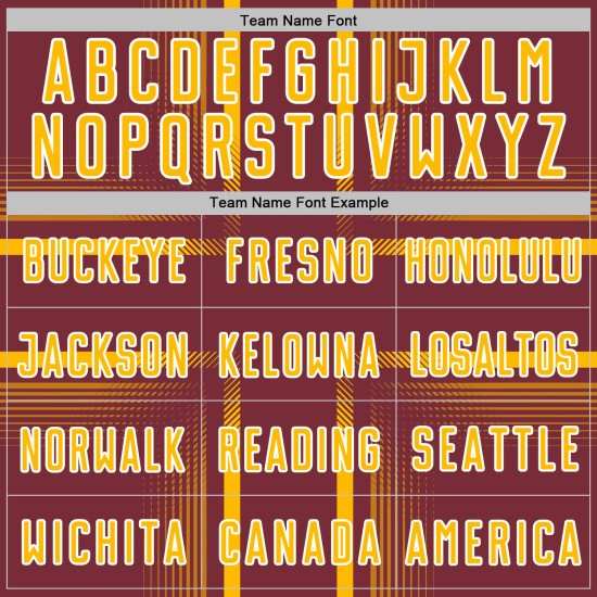 Sublimation Lines Jersey Gold-White Burgundy Soccer Custom Uniform Sublimation Lines Jersey Gold-White Burgundy Soccer Custom Uniform