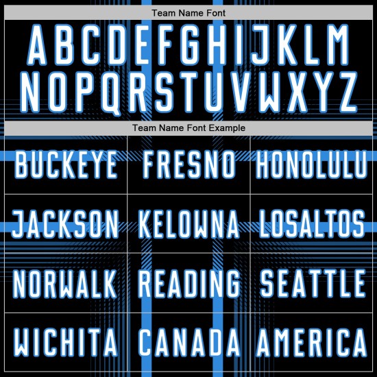 Uniform Blue Soccer Custom Jersey White-Powder Sublimation Black Lines Uniform Blue Soccer Custom Jersey White-Powder Sublimation Black Lines