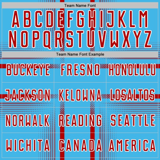 Jersey Uniform Sublimation Soccer Blue Lines Custom Red-White Sky Jersey Uniform Sublimation Soccer Blue Lines Custom Red-White Sky