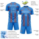 Uniform Powder Soccer Orange-White Blue Sublimation Custom Jersey Lines