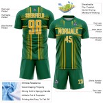 Uniform Soccer Jersey Gold-White Kelly Green Lines Sublimation Custom Uniform Soccer Jersey Gold-White Kelly Green Lines Sublimation Custom