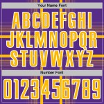 Sublimation Soccer Gold-White Uniform Jersey Purple Custom Lines Sublimation Soccer Gold-White Uniform Jersey Purple Custom Lines