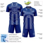 Royal Custom Soccer Lines White Sublimation Uniform Jersey