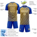 Soccer Jersey Lines Custom Old Sublimation Thunder Gold-White Blue Uniform