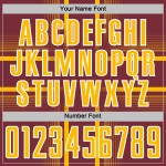 Sublimation Lines Jersey Gold-White Burgundy Soccer Custom Uniform Sublimation Lines Jersey Gold-White Burgundy Soccer Custom Uniform