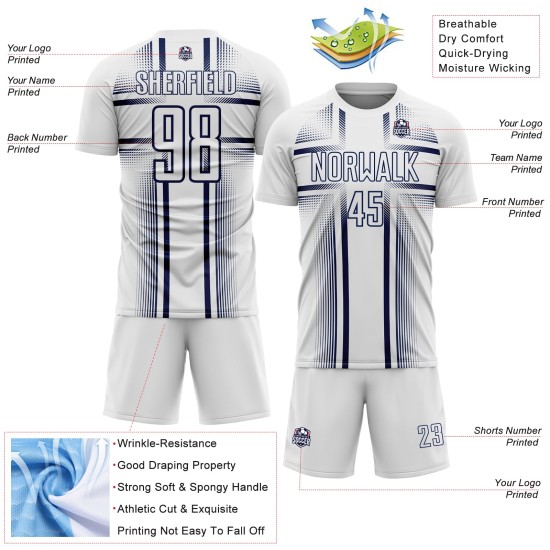 Navy Custom Uniform Sublimation Soccer White Lines Jersey Navy Custom Uniform Sublimation Soccer White Lines Jersey