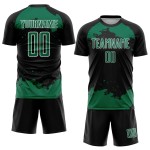 Uniform Kelly Custom Black Green-White Fragment Sublimation Soccer Art Jersey Abstract Uniform Kelly Custom Black Green-White Fragment Sublimation Soccer Art Jersey Abstract