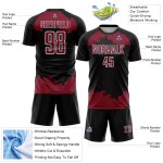 Sublimation Abstract Uniform Jersey Soccer Black Art Fragment Custom Crimson-White Sublimation Abstract Uniform Jersey Soccer Black Art Fragment Custom Crimson-White
