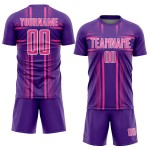 Pink-White Purple Soccer Sublimation Uniform Lines Custom Jersey Pink-White Purple Soccer Sublimation Uniform Lines Custom Jersey