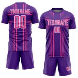 Pink-White Purple Soccer Sublimation Uniform Lines Custom Jersey Pink-White Purple Soccer Sublimation Uniform Lines Custom Jersey
