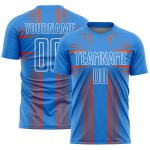 Uniform Powder Soccer Orange-White Blue Sublimation Custom Jersey Lines