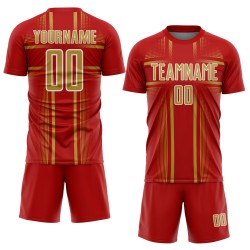 Gold-White Red Lines Sublimation Old Uniform Soccer Custom Jersey Gold-White Red Lines Sublimation Old Uniform Soccer Custom Jersey