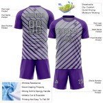 Soccer Purple Custom Gray-Black Sublimation Uniform Jersey Lines Soccer Purple Custom Gray-Black Sublimation Uniform Jersey Lines