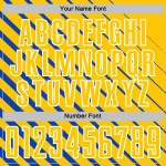 Sublimation Soccer Blue Custom Jersey Thunder Yellow-White Uniform Lines Sublimation Soccer Blue Custom Jersey Thunder Yellow-White Uniform Lines