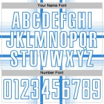 White Custom Sublimation Jersey Lines Blue Powder Uniform Soccer White Custom Sublimation Jersey Lines Blue Powder Uniform Soccer