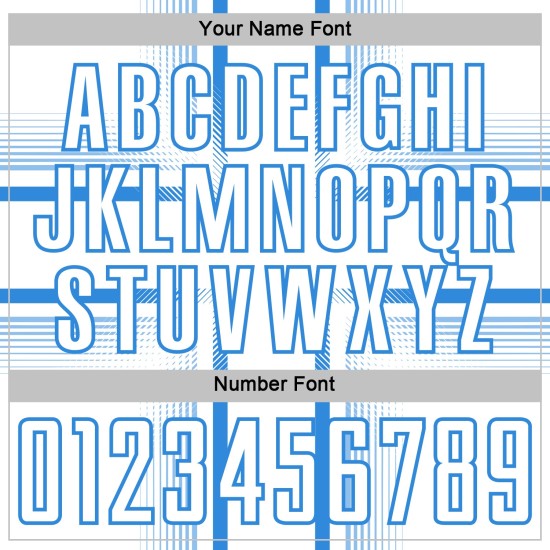 White Custom Sublimation Jersey Lines Blue Powder Uniform Soccer White Custom Sublimation Jersey Lines Blue Powder Uniform Soccer