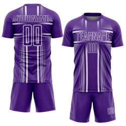 Jersey Custom Sublimation Purple Uniform White Soccer Lines