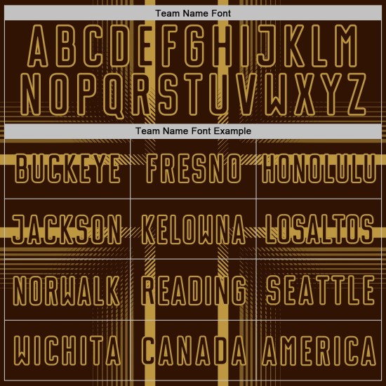 Sublimation Custom Old Lines Brown Soccer Jersey Gold Uniform