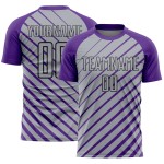 Soccer Purple Custom Gray-Black Sublimation Uniform Jersey Lines Soccer Purple Custom Gray-Black Sublimation Uniform Jersey Lines