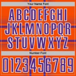 Custom Sublimation Uniform Lines Orange Soccer Purple-White Jersey Custom Sublimation Uniform Lines Orange Soccer Purple-White Jersey