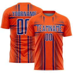 Lines Custom Orange Jersey Royal-White Uniform Sublimation Soccer