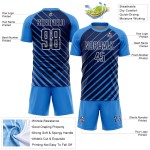 Blue Soccer Jersey Powder Navy-White Lines Sublimation Uniform Custom Blue Soccer Jersey Powder Navy-White Lines Sublimation Uniform Custom