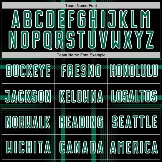 Lines Green-White Jersey Black Soccer Uniform Kelly Custom Sublimation