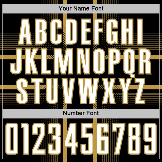 Sublimation Soccer Custom Gold Uniform White-Old Black Jersey Lines Sublimation Soccer Custom Gold Uniform White-Old Black Jersey Lines