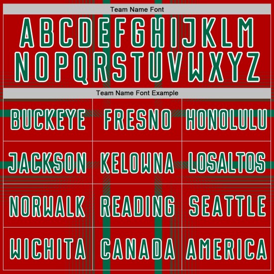 Kelly Custom Lines Green-White Red Soccer Uniform Jersey Sublimation Kelly Custom Lines Green-White Red Soccer Uniform Jersey Sublimation