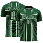 Jersey Soccer Uniform Green Custom Lines White Sublimation Jersey Soccer Uniform Green Custom Lines White Sublimation