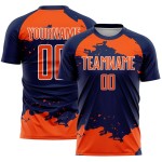Sublimation Art Orange-White Soccer Navy Custom Abstract Uniform Fragment Jersey Sublimation Art Orange-White Soccer Navy Custom Abstract Uniform Fragment Jersey