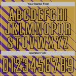 Old Gold-Black Purple Uniform Jersey Lines Custom Soccer Sublimation