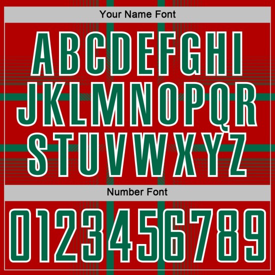 Kelly Custom Lines Green-White Red Soccer Uniform Jersey Sublimation Kelly Custom Lines Green-White Red Soccer Uniform Jersey Sublimation