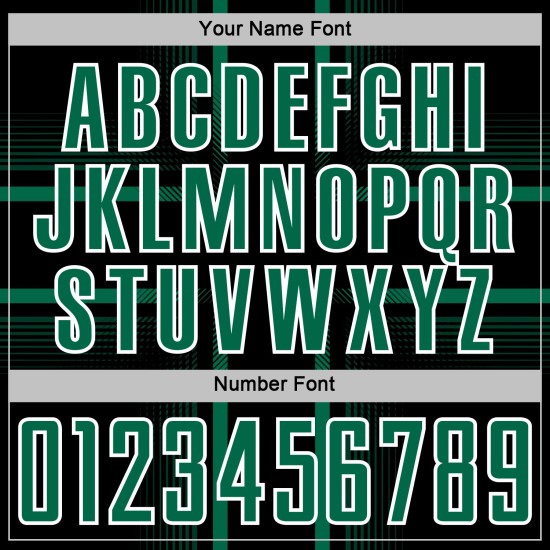 Lines Green-White Jersey Black Soccer Uniform Kelly Custom Sublimation