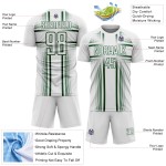 White Green Uniform Lines Custom Sublimation Soccer Jersey White Green Uniform Lines Custom Sublimation Soccer Jersey