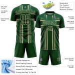 Lines Green Soccer Sublimation Jersey Cream Custom Uniform