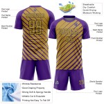 Old Gold-Black Purple Uniform Jersey Lines Custom Soccer Sublimation