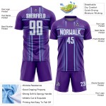Soccer Sublimation Blue Jersey Lines Uniform White-Light Custom Purple Soccer Sublimation Blue Jersey Lines Uniform White-Light Custom Purple