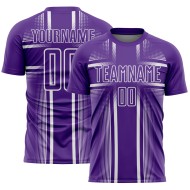 Jersey Custom Sublimation Purple Uniform White Soccer Lines