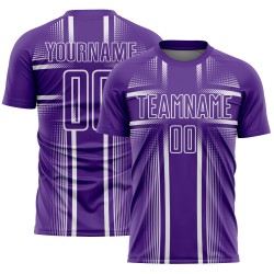 Jersey Custom Sublimation Purple Uniform White Soccer Lines