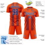 Lines Custom Orange Jersey Royal-White Uniform Sublimation Soccer Lines Custom Orange Jersey Royal-White Uniform Sublimation Soccer