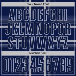 Uniform Lines Custom Sublimation Navy Gray Soccer Jersey