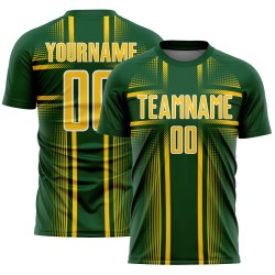 Sublimation Custom Jersey Uniform Soccer Yellow-White Lines Green