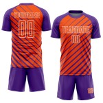 Lines Sublimation Jersey Uniform Custom Purple Soccer Orange-White Lines Sublimation Jersey Uniform Custom Purple Soccer Orange-White