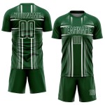 Jersey Soccer Uniform Green Custom Lines White Sublimation Jersey Soccer Uniform Green Custom Lines White Sublimation