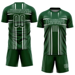 Jersey Soccer Uniform Green Custom Lines White Sublimation Jersey Soccer Uniform Green Custom Lines White Sublimation