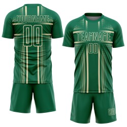 Lines Sublimation Green Uniform Jersey Kelly Soccer Custom Cream Lines Sublimation Green Uniform Jersey Kelly Soccer Custom Cream