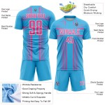Uniform Lines Sublimation Jersey Sky Soccer Custom Blue Pink-White