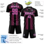 Custom Jersey Soccer Lines Pink-Light Sublimation Uniform Black Blue Custom Jersey Soccer Lines Pink-Light Sublimation Uniform Black Blue